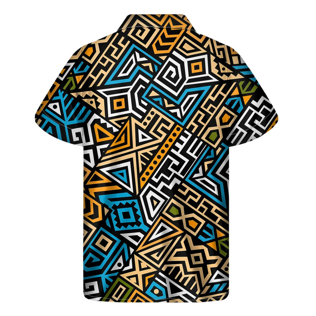 Ethnic Aztec Geometric Pattern Print Men's Short Sleeve Shirt