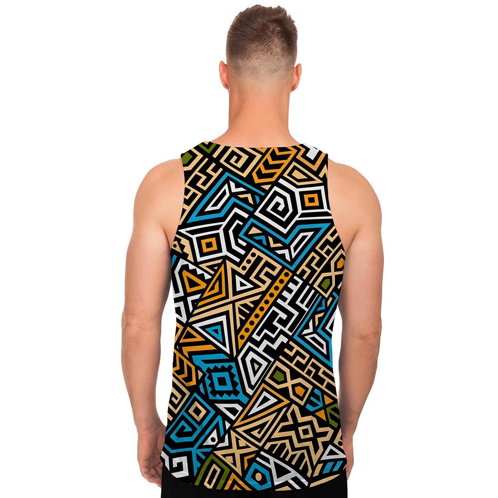 Ethnic Aztec Geometric Pattern Print Men's Tank Top