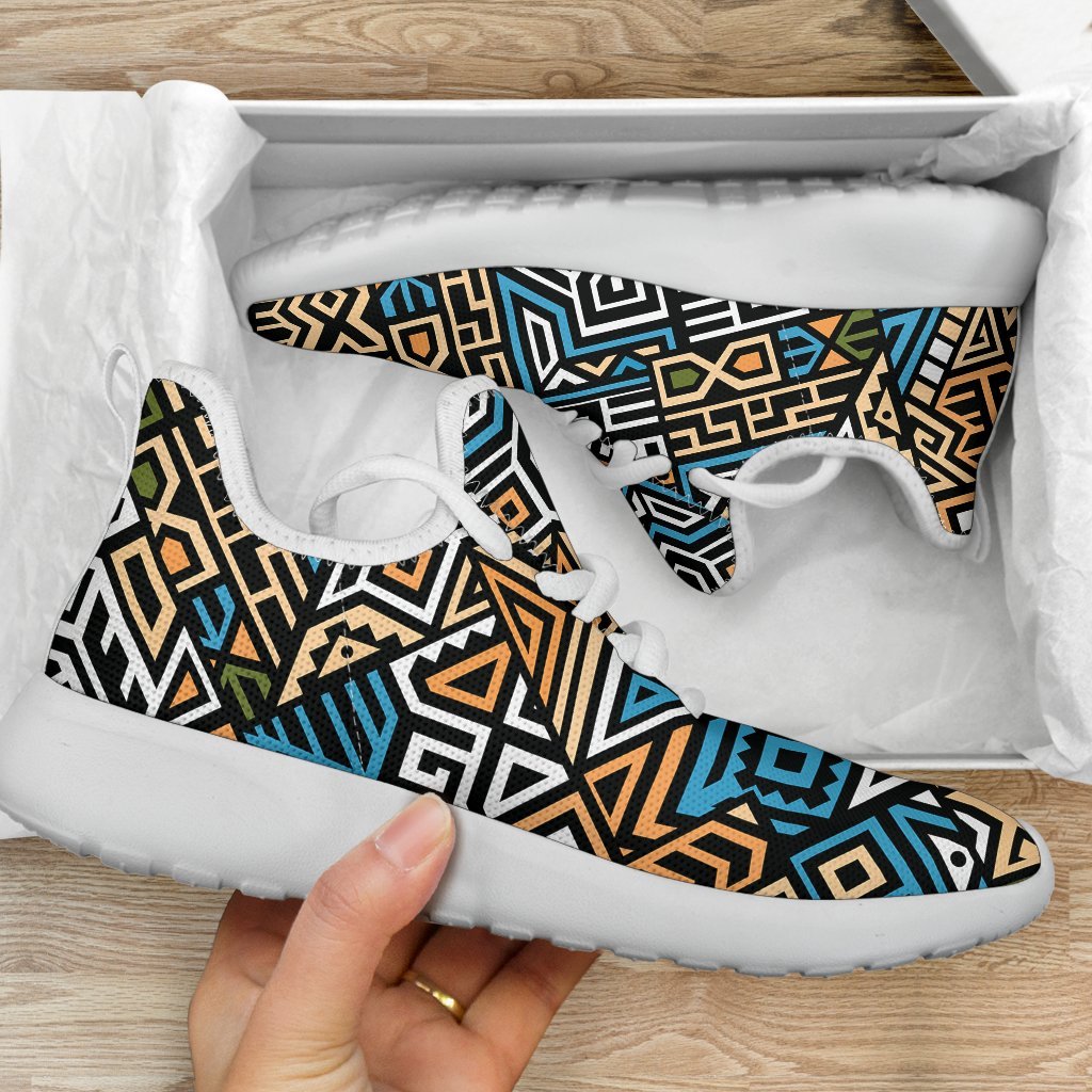 Ethnic Aztec Geometric Pattern Print Mesh Knit Shoes GearFrost