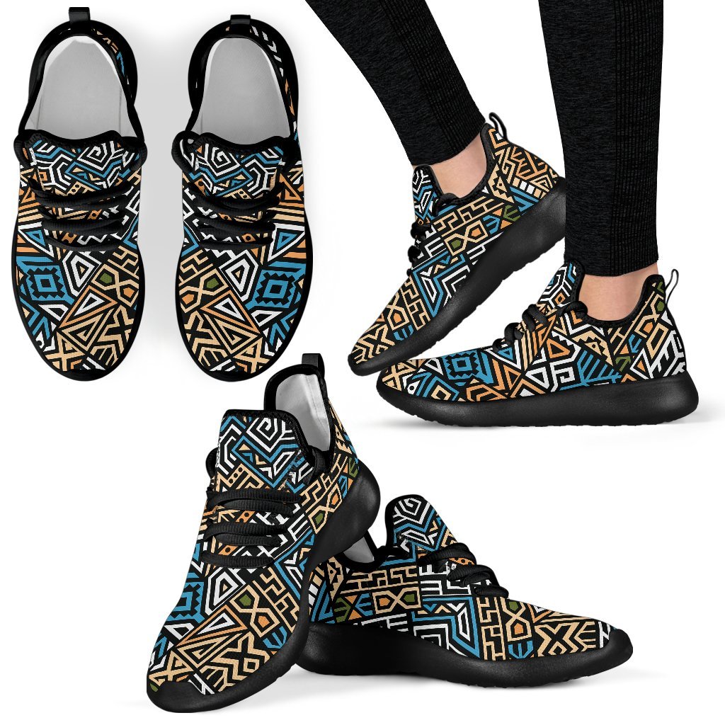 Ethnic Aztec Geometric Pattern Print Mesh Knit Shoes GearFrost