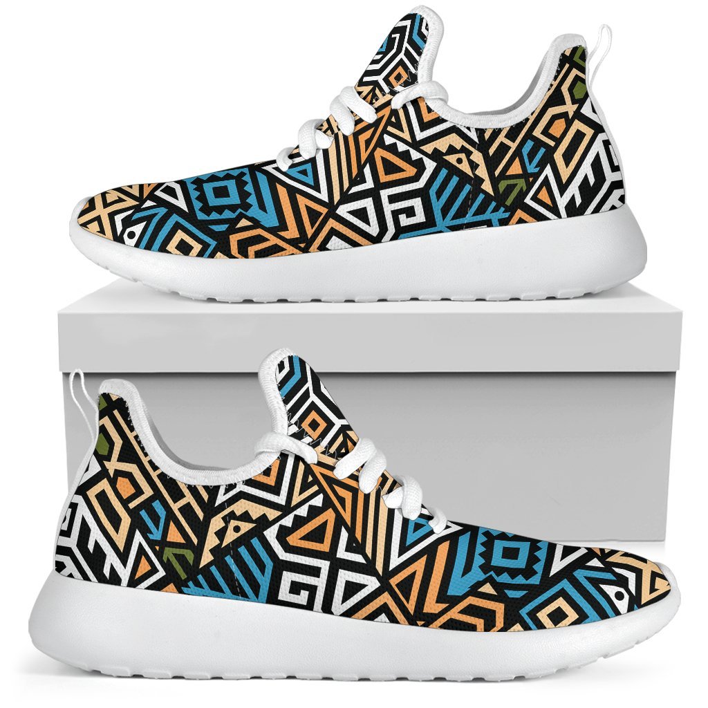 Ethnic Aztec Geometric Pattern Print Mesh Knit Shoes GearFrost