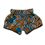 Ethnic Aztec Geometric Pattern Print Muay Thai Boxing Shorts