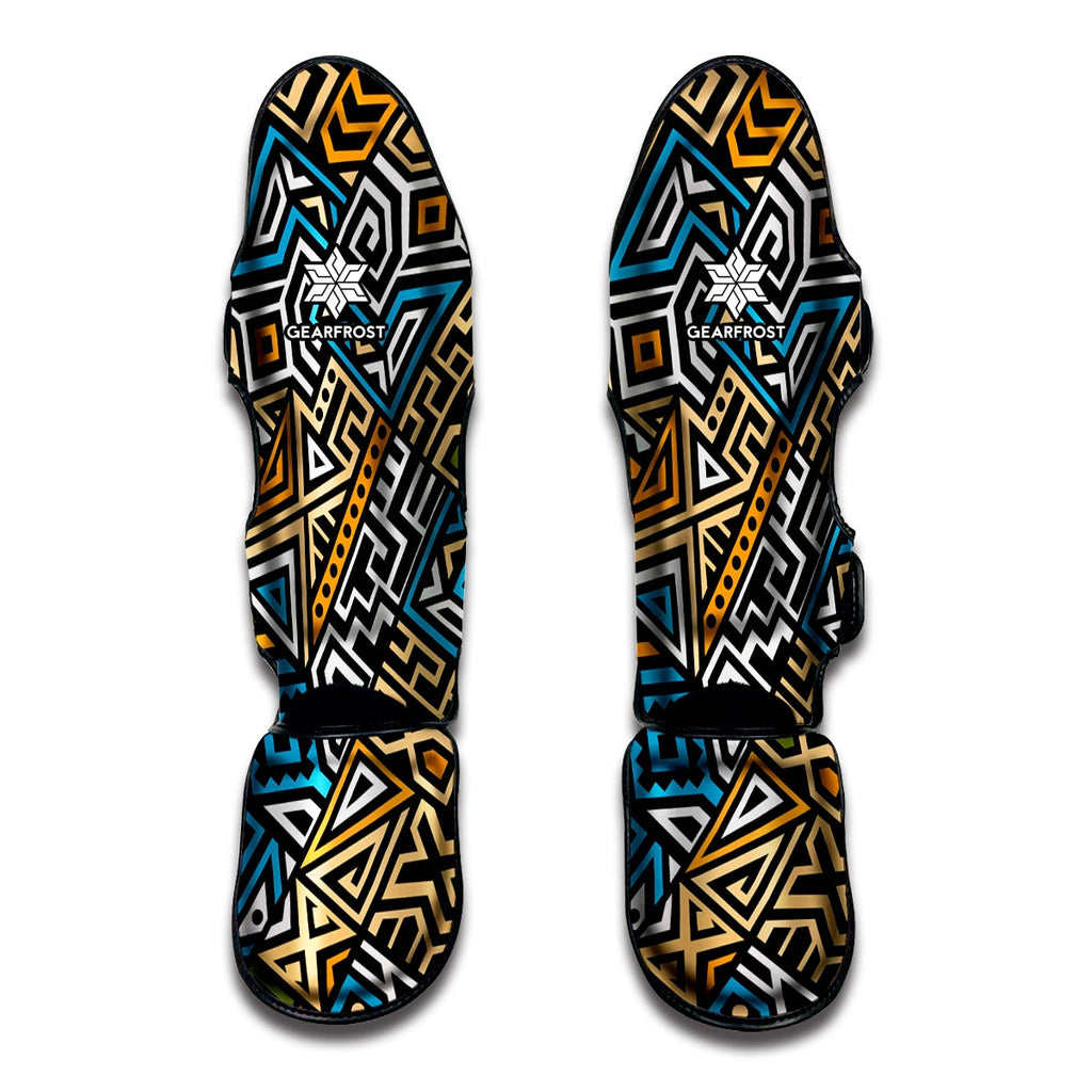 Ethnic Aztec Geometric Pattern Print Muay Thai Shin Guard