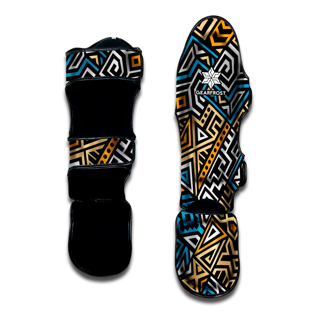 Ethnic Aztec Geometric Pattern Print Muay Thai Shin Guard