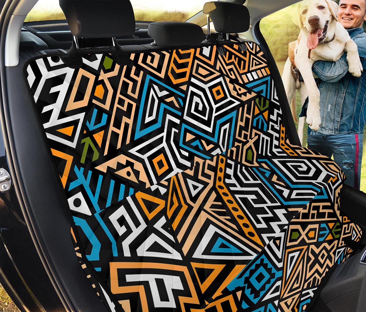 Ethnic Aztec Geometric Pattern Print Pet Car Back Seat Cover