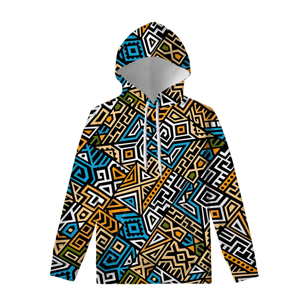 Ethnic Aztec Geometric Pattern Print Pullover Hoodie