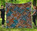 Ethnic Aztec Geometric Pattern Print Quilt