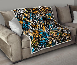 Ethnic Aztec Geometric Pattern Print Quilt