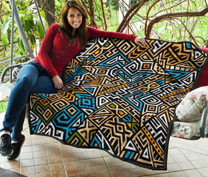 Ethnic Aztec Geometric Pattern Print Quilt