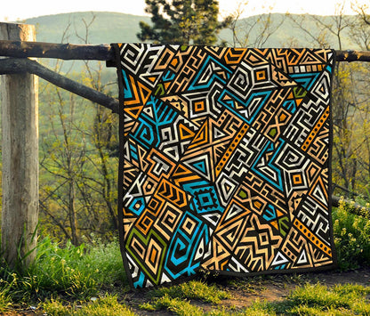 Ethnic Aztec Geometric Pattern Print Quilt