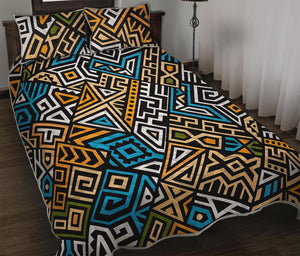 Ethnic Aztec Geometric Pattern Print Quilt Bed Set