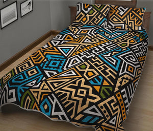 Ethnic Aztec Geometric Pattern Print Quilt Bed Set