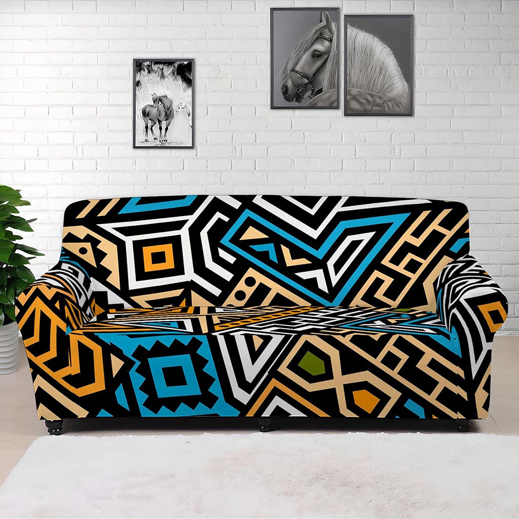 Ethnic Aztec Geometric Pattern Print Sofa Cover