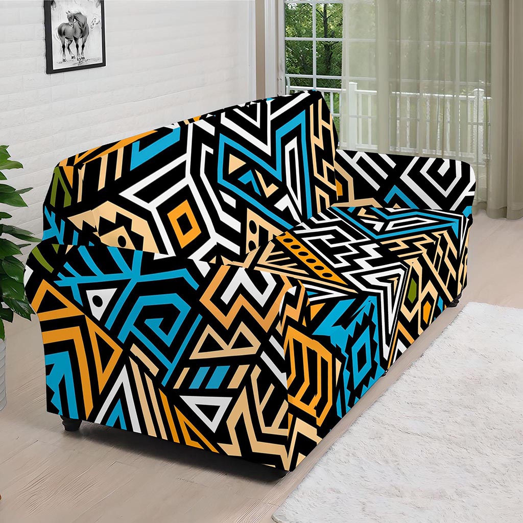 Ethnic Aztec Geometric Pattern Print Sofa Cover