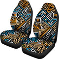 Ethnic Aztec Geometric Pattern Print Universal Fit Car Seat Covers
