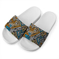 Ethnic Aztec Geometric Pattern Print White Slide Sandals