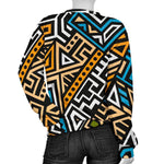 Ethnic Aztec Geometric Pattern Print Women's Crewneck Sweatshirt GearFrost