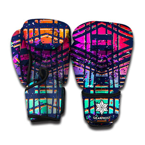 Ethnic Aztec Grunge Trippy Print Boxing Gloves