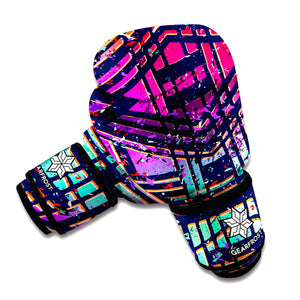 Ethnic Aztec Grunge Trippy Print Boxing Gloves