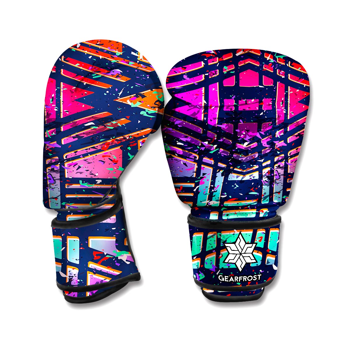 Ethnic Aztec Grunge Trippy Print Boxing Gloves