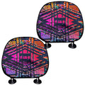 Ethnic Aztec Grunge Trippy Print Car Headrest Covers