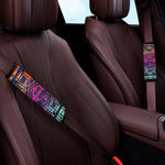 Ethnic Aztec Grunge Trippy Print Car Seat Belt Covers