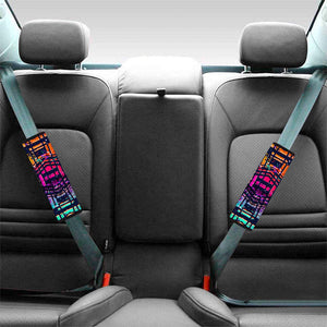 Ethnic Aztec Grunge Trippy Print Car Seat Belt Covers