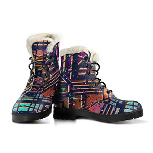 Ethnic Aztec Grunge Trippy Print Comfy Boots GearFrost