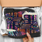 Ethnic Aztec Grunge Trippy Print Comfy Boots GearFrost