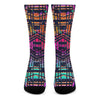 Ethnic Aztec Grunge Trippy Print Crew Socks