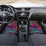 Ethnic Aztec Grunge Trippy Print Front and Back Car Floor Mats