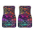 Ethnic Aztec Grunge Trippy Print Front Car Floor Mats