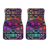 Ethnic Aztec Grunge Trippy Print Front Car Floor Mats