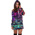 Ethnic Aztec Grunge Trippy Print Hoodie Dress GearFrost