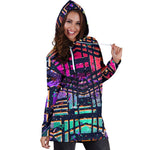 Ethnic Aztec Grunge Trippy Print Hoodie Dress GearFrost