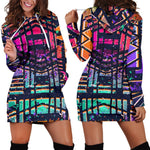 Ethnic Aztec Grunge Trippy Print Hoodie Dress GearFrost