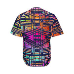 Ethnic Aztec Grunge Trippy Print Men's Baseball Jersey