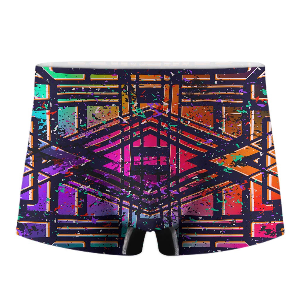 Ethnic Aztec Grunge Trippy Print Men's Boxer Briefs