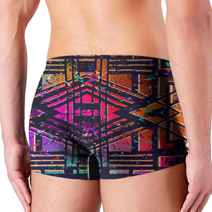 Ethnic Aztec Grunge Trippy Print Men's Boxer Briefs