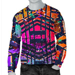 Ethnic Aztec Grunge Trippy Print Men's Crewneck Sweatshirt GearFrost