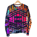 Ethnic Aztec Grunge Trippy Print Men's Crewneck Sweatshirt GearFrost