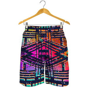 Ethnic Aztec Grunge Trippy Print Men's Shorts