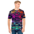 Ethnic Aztec Grunge Trippy Print Men's T-Shirt