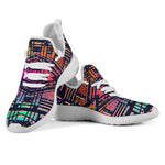 Ethnic Aztec Grunge Trippy Print Mesh Knit Shoes GearFrost