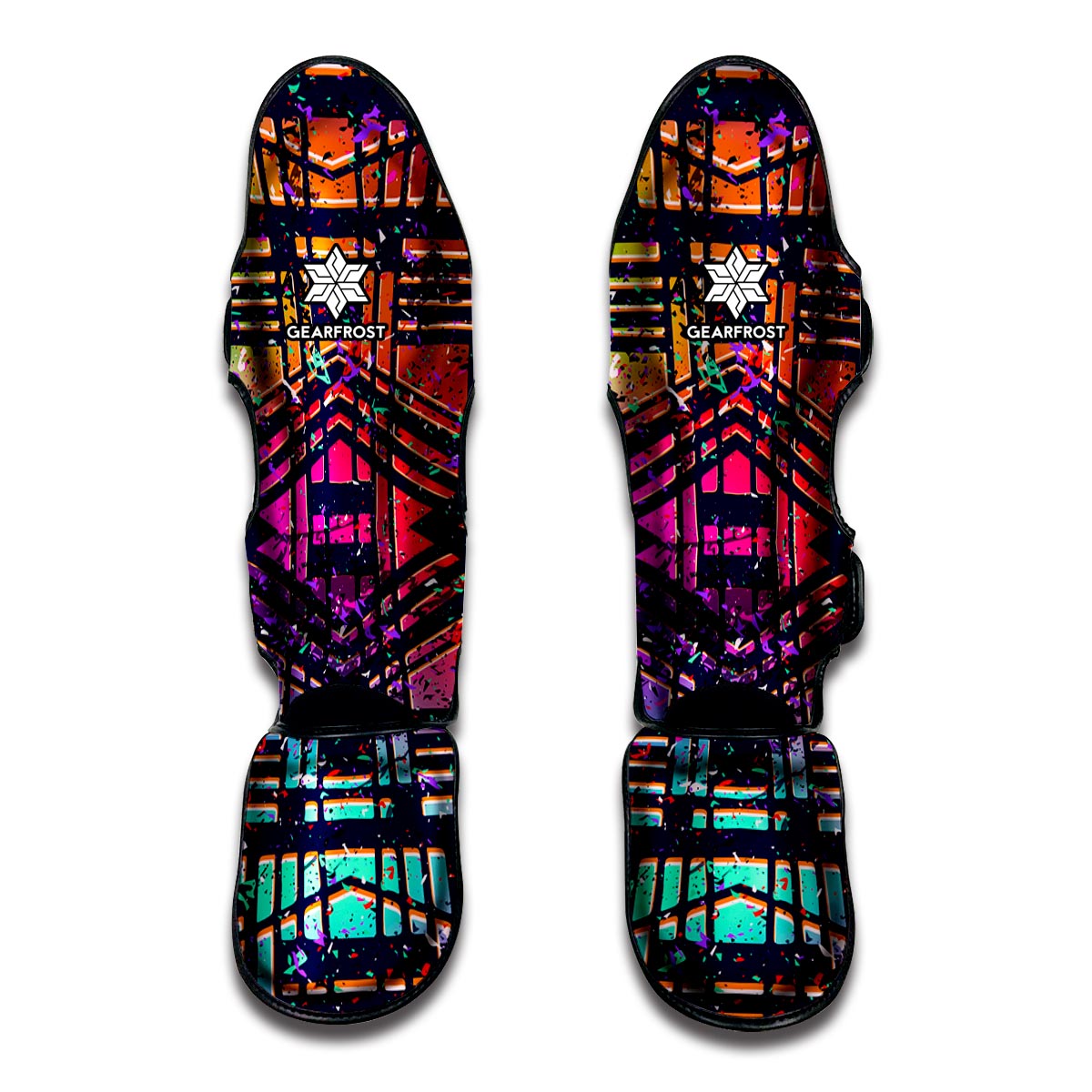 Ethnic Aztec Grunge Trippy Print Muay Thai Shin Guard