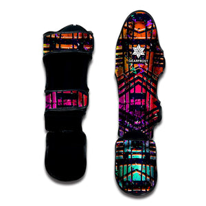 Ethnic Aztec Grunge Trippy Print Muay Thai Shin Guard