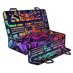 Ethnic Aztec Grunge Trippy Print Pet Car Back Seat Cover