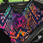 Ethnic Aztec Grunge Trippy Print Pet Car Back Seat Cover