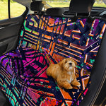 Ethnic Aztec Grunge Trippy Print Pet Car Back Seat Cover