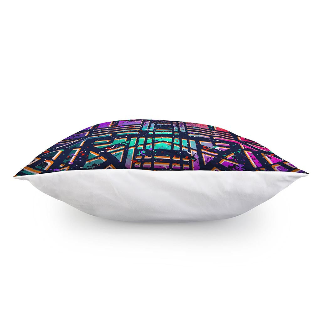 Ethnic Aztec Grunge Trippy Print Pillow Cover